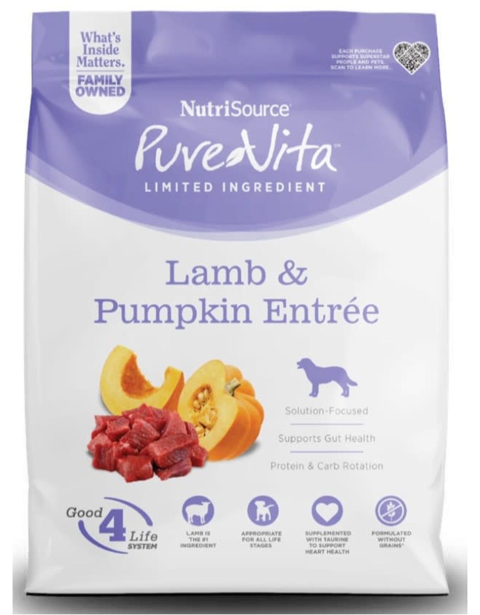 NutriSource Pet Foods PUREVITA DOG GRAIN FREE LAMB PUMPKIN