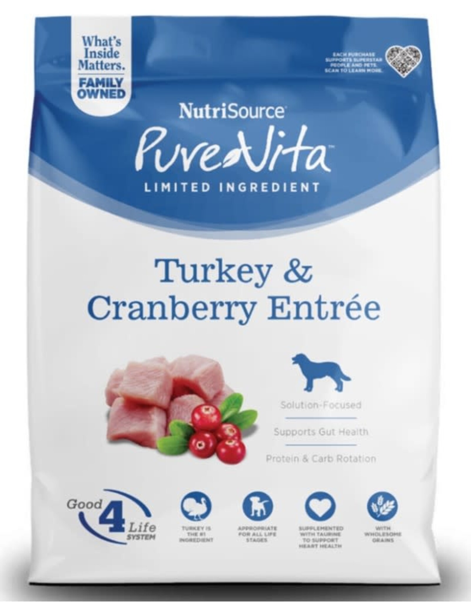 NutriSource Pet Foods PUREVITA DOG TURKEY AND CRANBERRY ENTREE