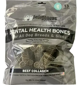 Indigenous Pet Products INDIGENOUS DENTAL HEALTH BONES BEEF COLLAGEN  FLAVOR 13-COUNT