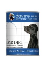 Dave's Pet Food DAVE'S DOG RESTRICTED DIET BLAND CHICKEN & RICE DELICATE DINNER 13.2OZ