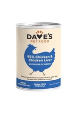 Dave's Pet Food DAVE’S DOG 95% PREMIUM CHICKEN, CHICKEN LIVER & CHICKEN BROTH 12.5OZ