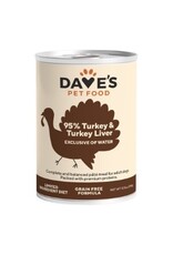 Dave's Pet Food DAVE’S DOG 95% PREMIUM TURKEY, TURKEY LIVER & TURKEY BROTH 12.5OZ