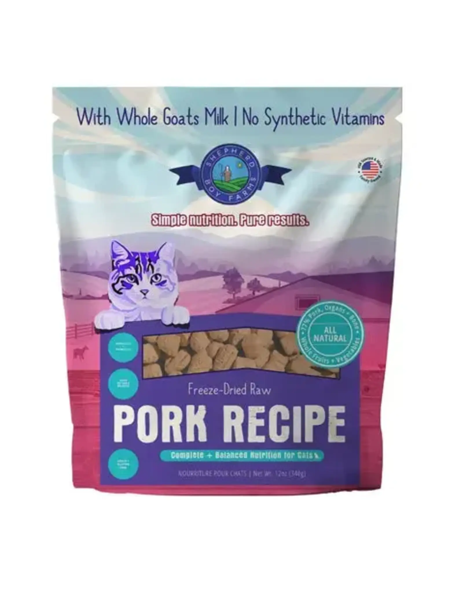 SHEPHERD BOY FARMS SHEPHERD BOY FARMS FREEZE DRIED CAT PORK 12OZ