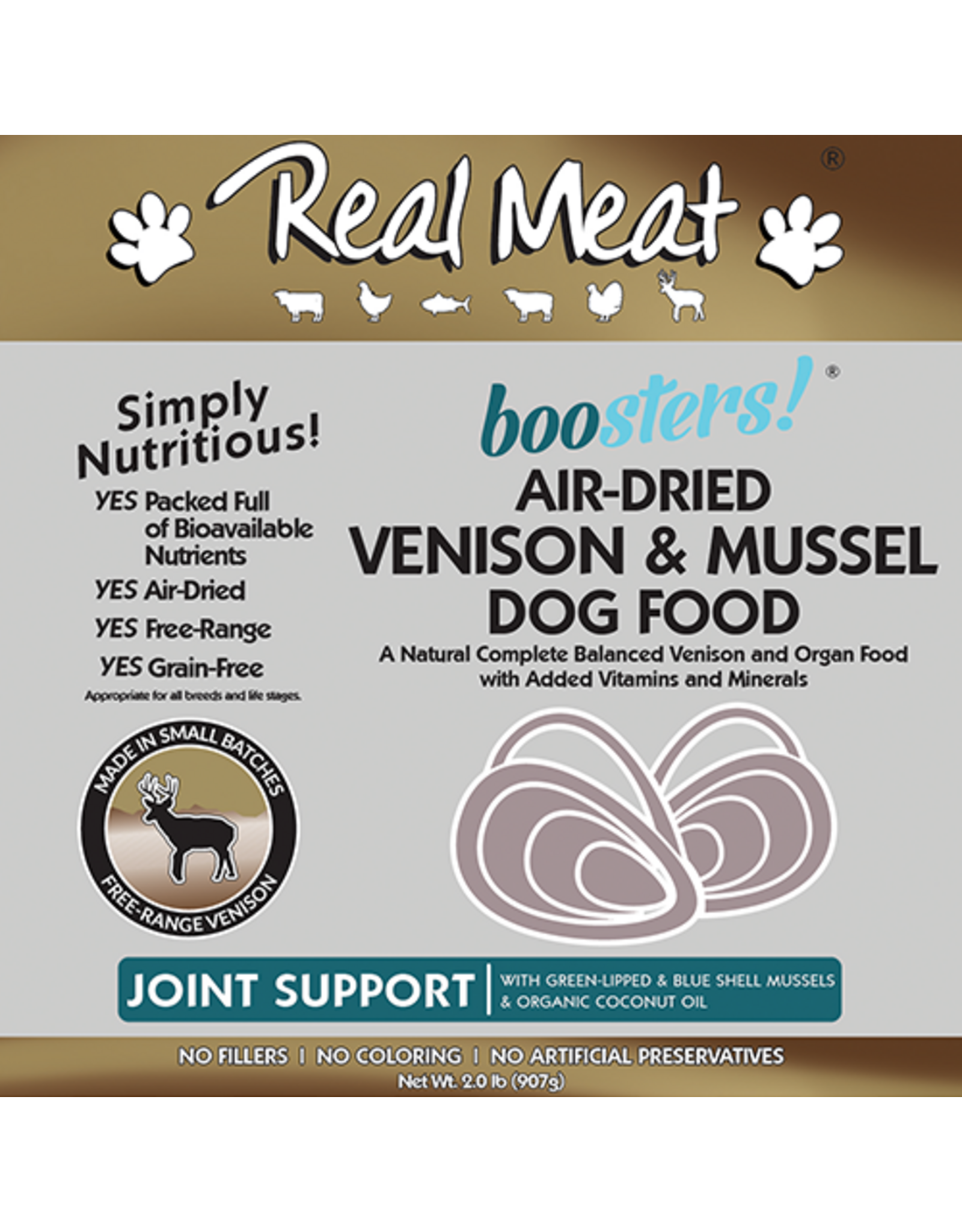 The Real Meat Company THE REAL MEAT CO. DOG AIR-DRIED VENISON WITH MUSSELS RECIPE DOG FOOD