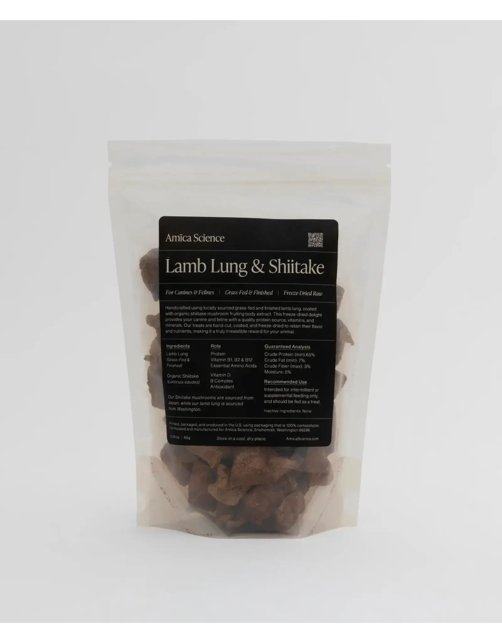 AMICA SCIENCE AMICA SCIENCE FREEZE DRIED LAMB LUNG & SHIITAKE 65G
