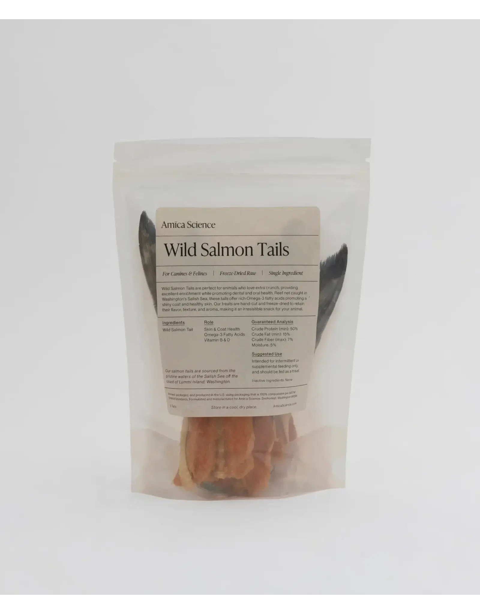 AMICA SCIENCE AMICA SCIENCE FREEZE DRIED WILD SALMON TAILS 5CT