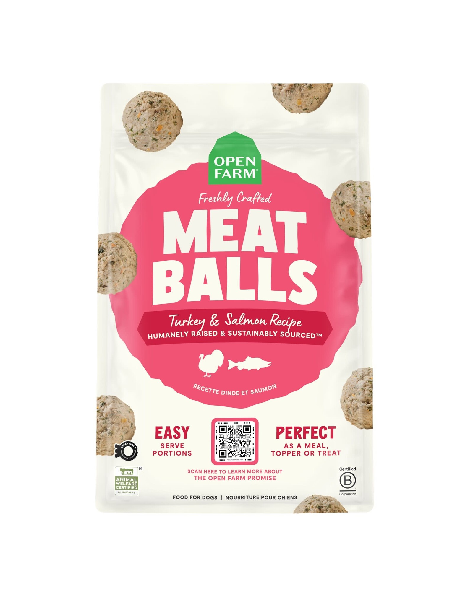Open Farm OPEN FARM DOG MEATBALLS TURKEY SALMON FROZEN