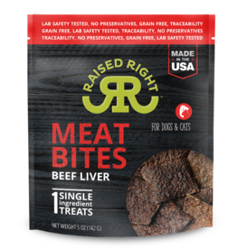 Raised Right RAISED RIGHT DOG CAT BEEF LIVER BITES TREAT 5OZ