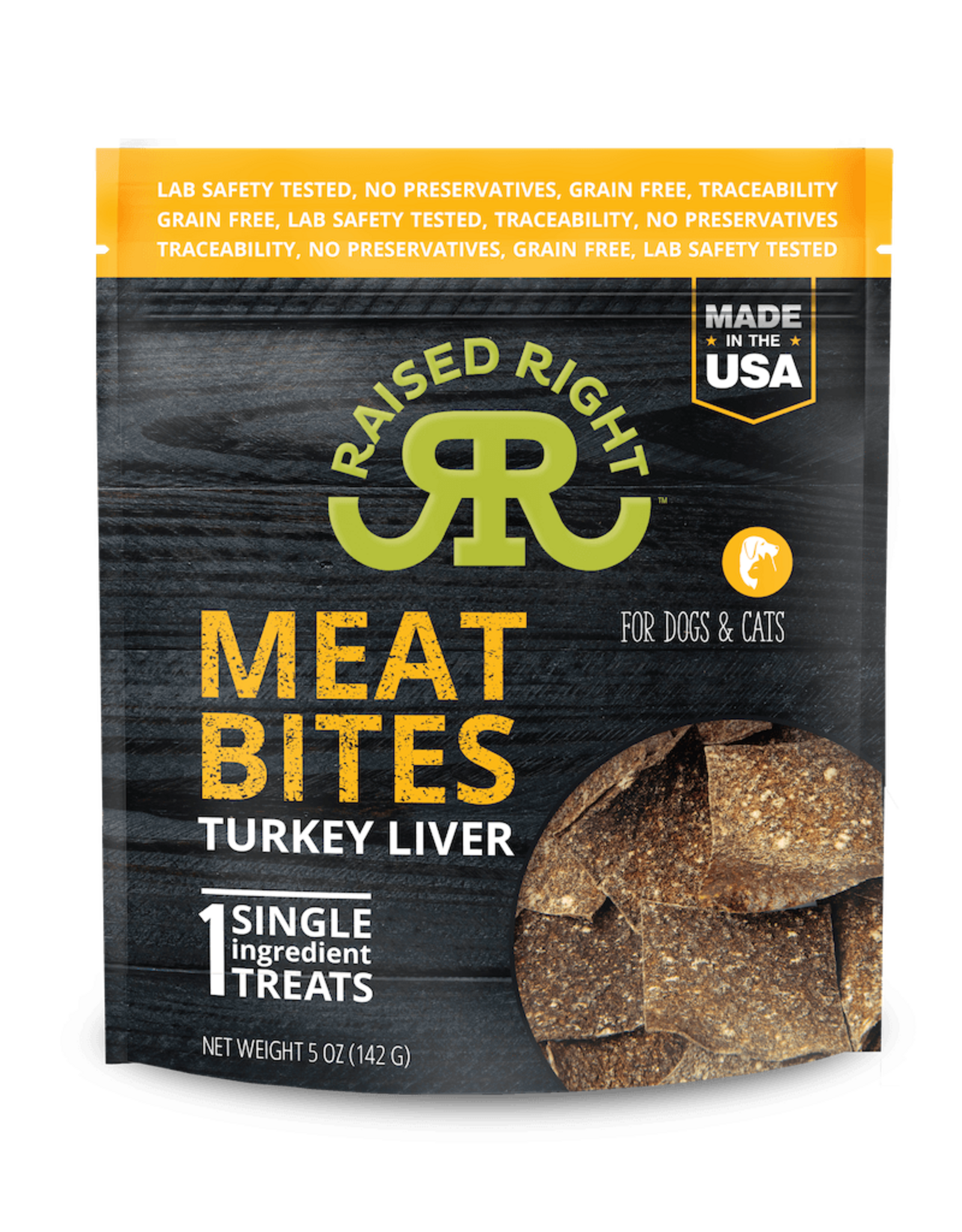 Raised Right RAISED RIGHT DOG CAT TURKEY LIVER BITES TREAT 5OZ