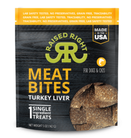 Raised Right RAISED RIGHT DOG CAT TURKEY LIVER BITES TREAT 5OZ