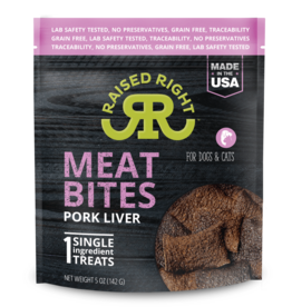 Raised Right RAISED RIGHT DOG CAT PORK LIVER BITES TREAT 5OZ