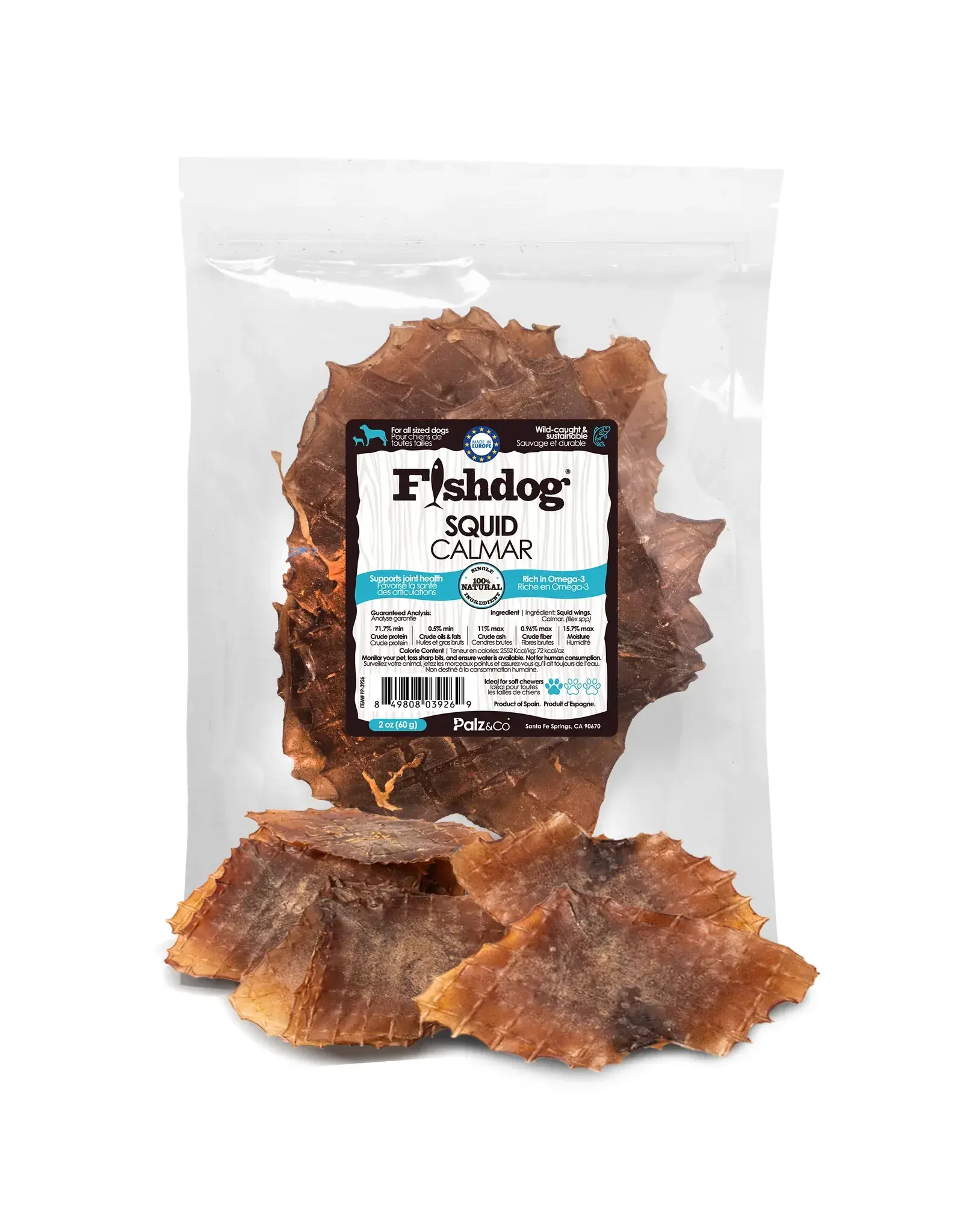 PALZ & CO PALZ & CO FISHDOG DEHYDRATED SQUID 2OZ BAG