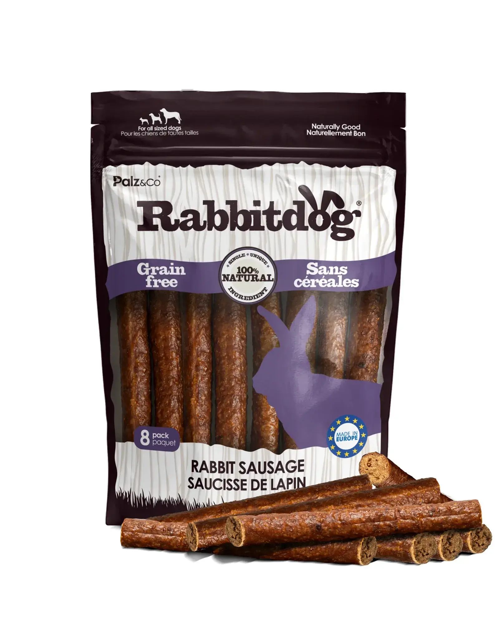 PALZ & CO PALZ & CO RABBITDOG RABBIT SAUSAGE 8CT BAG