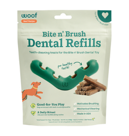 WOOF WOOF BITE N BRUSH DENTAL REFILLS BEEF 8OZ