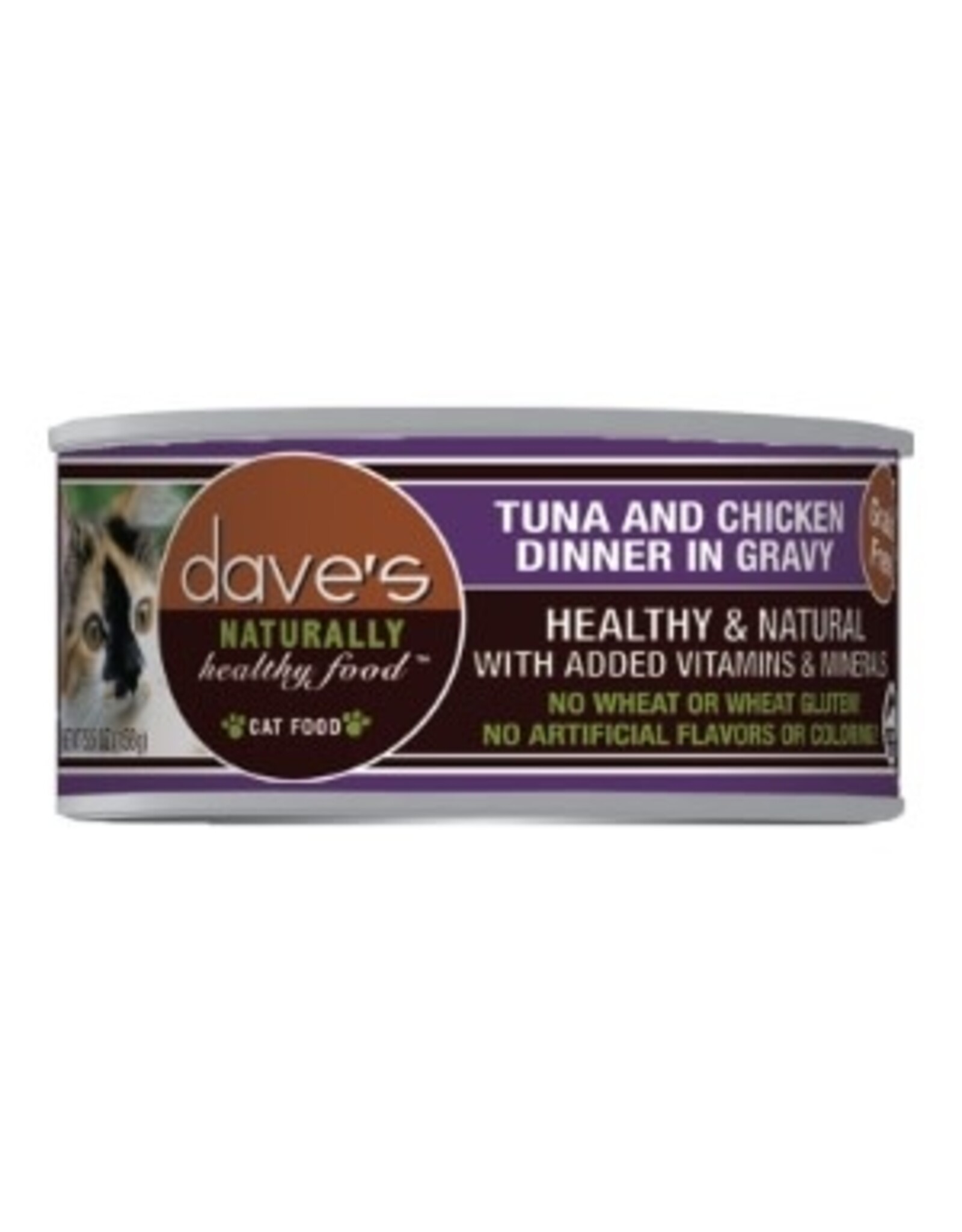 Dave's Pet Food DAVE'S CAT NATURALLY HEALTHY FOOD TUNA AND CHICKEN DINNER IN GRAVY 5.5OZ
