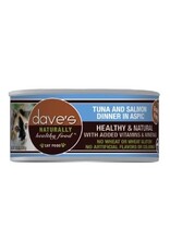 Dave's Pet Food DAVE'S CAT NATURALLY HEALTHY FOOD TUNA AND SALMON DINNER IN ASPIC 5.5OZ