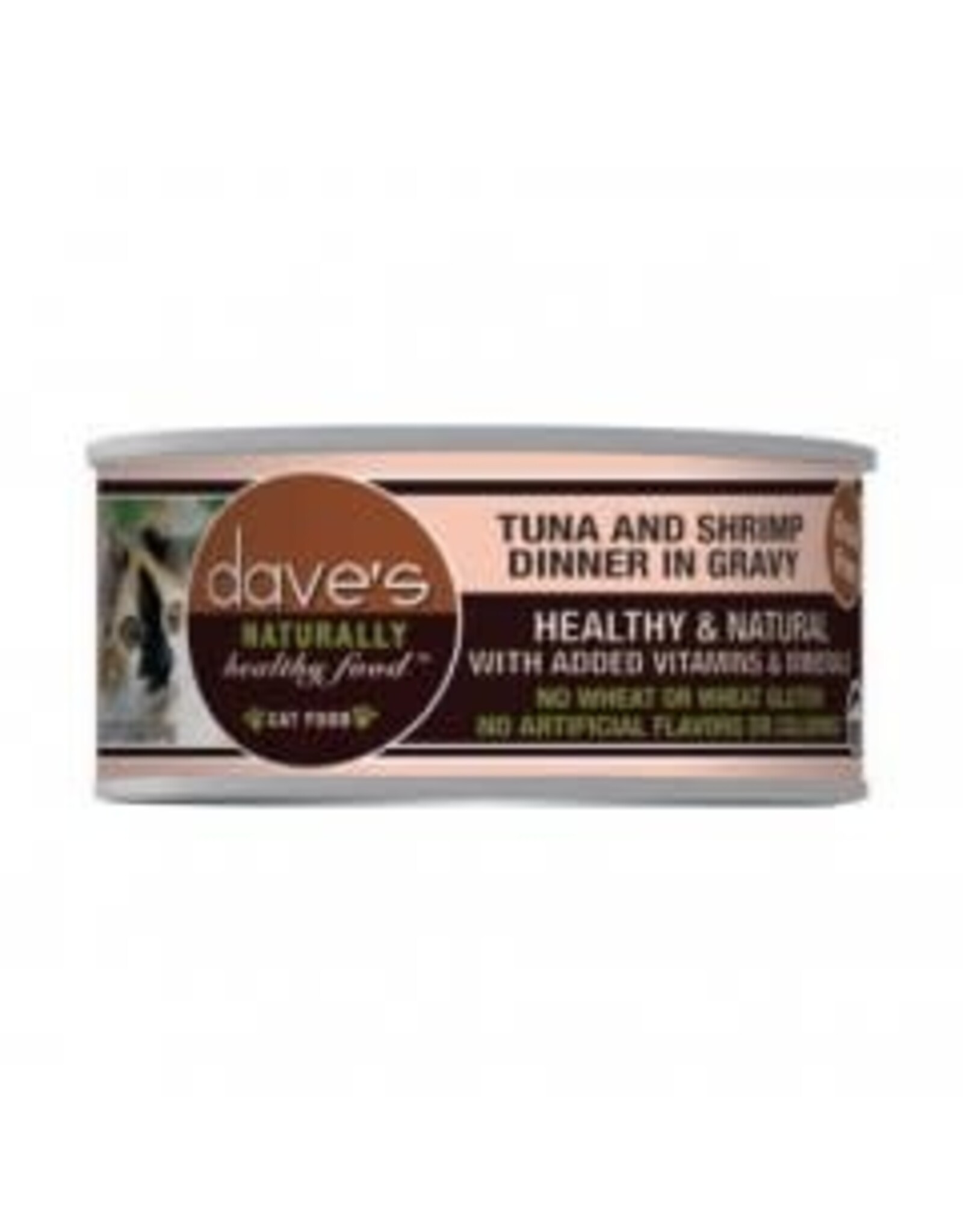 Dave's Pet Food DAVE'S CAT NATURALLY HEALTHY FOOD TUNA AND SHRIMP DINNER IN GRAVY 5.5OZ