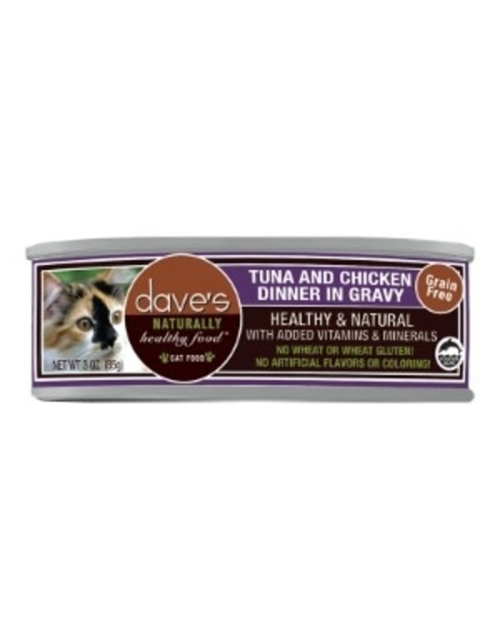 Dave's Pet Food DAVE'S CAT NATURAL TUNA  & CHICKEN IN GRAVY 3OZ