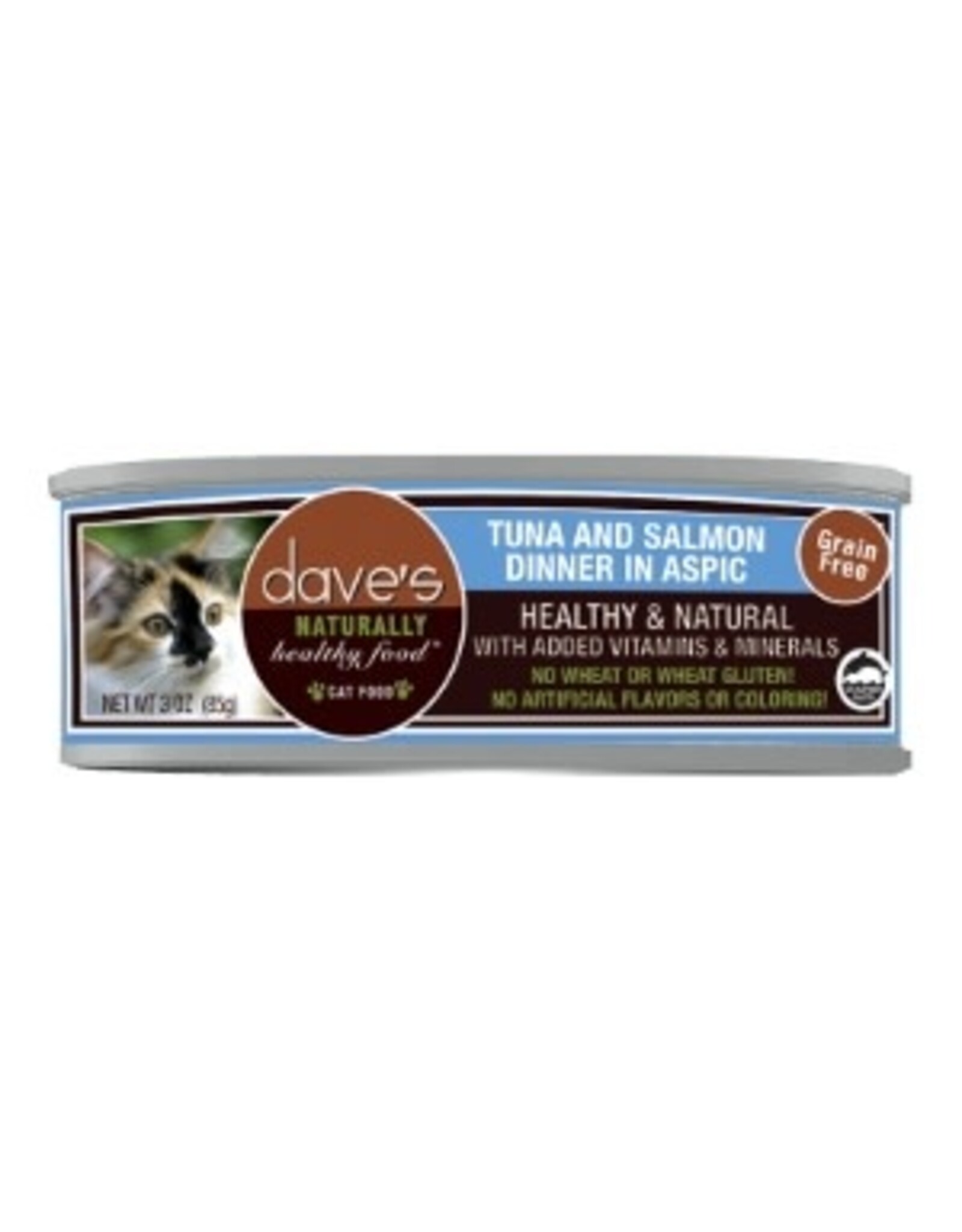 Dave's Pet Food DAVE'S CAT NATURAL TUNA & SALMON IN ASPIC 3OZ
