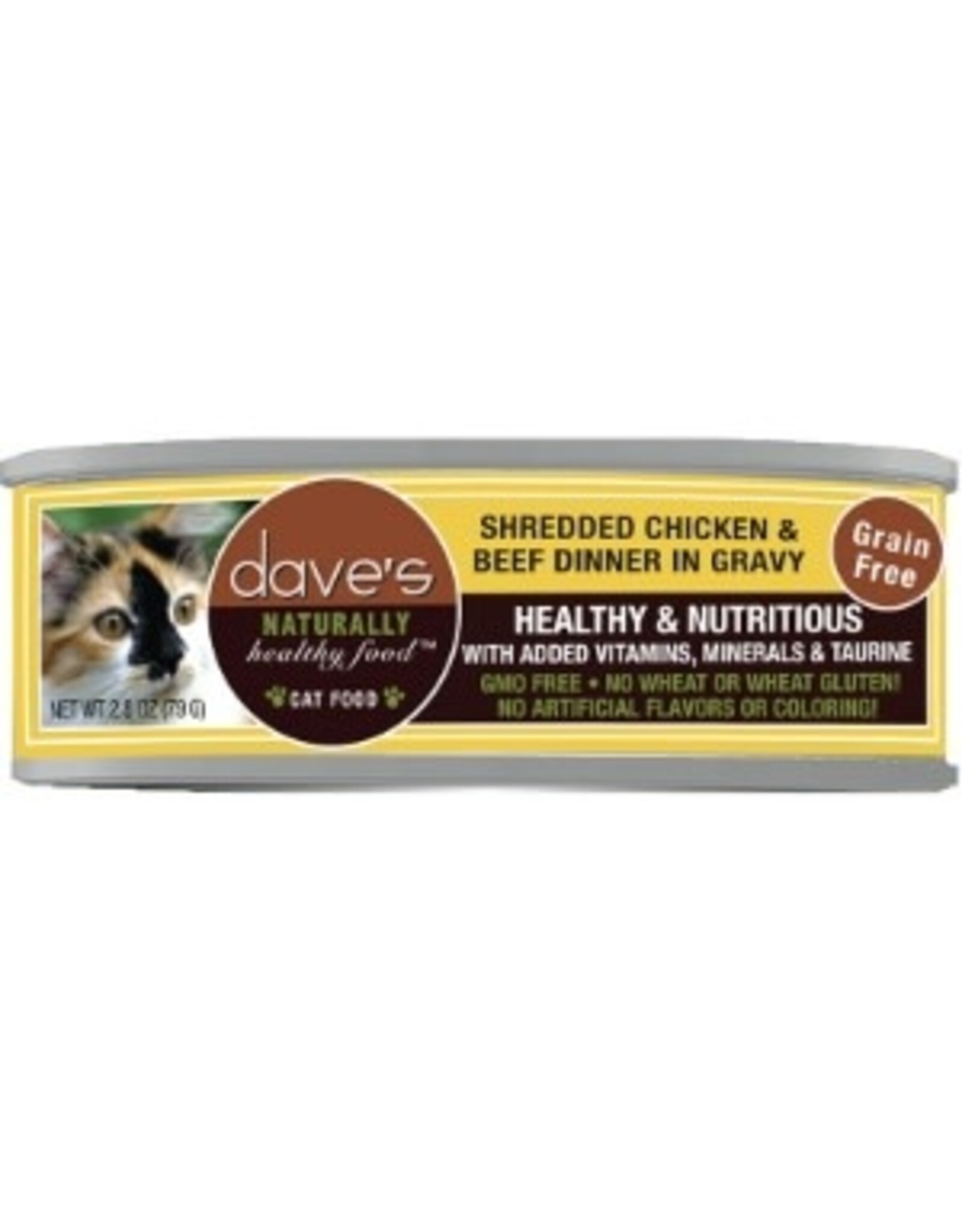 Dave's Pet Food DAVE'S CAT SHREDDED CHICKEN & BEEF  2.8OZ