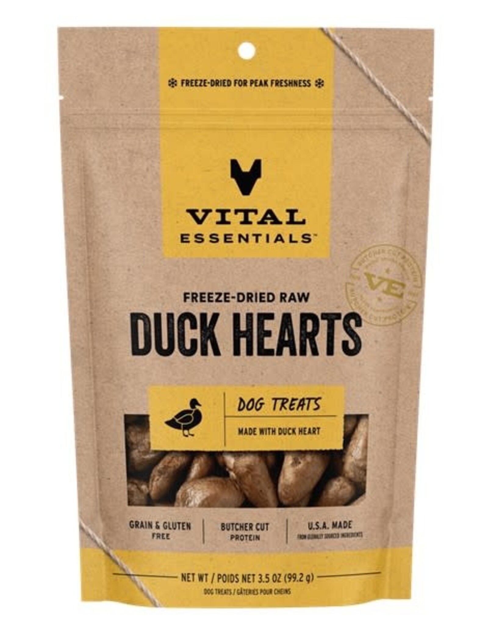 Vital Essentials VITAL DOG DUCK HEARTS FD TREAT 3.5OZ