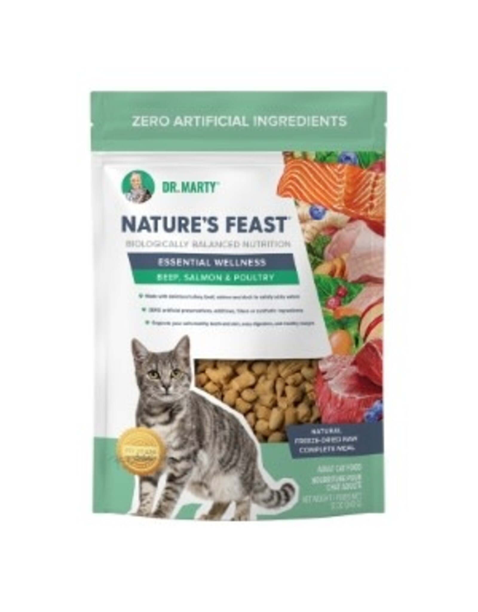 DR. MARTY DR. MARTY CAT FREEZE-DRIED NATURE'S FEAST BEEF SALMON & POULTRY 12OZ