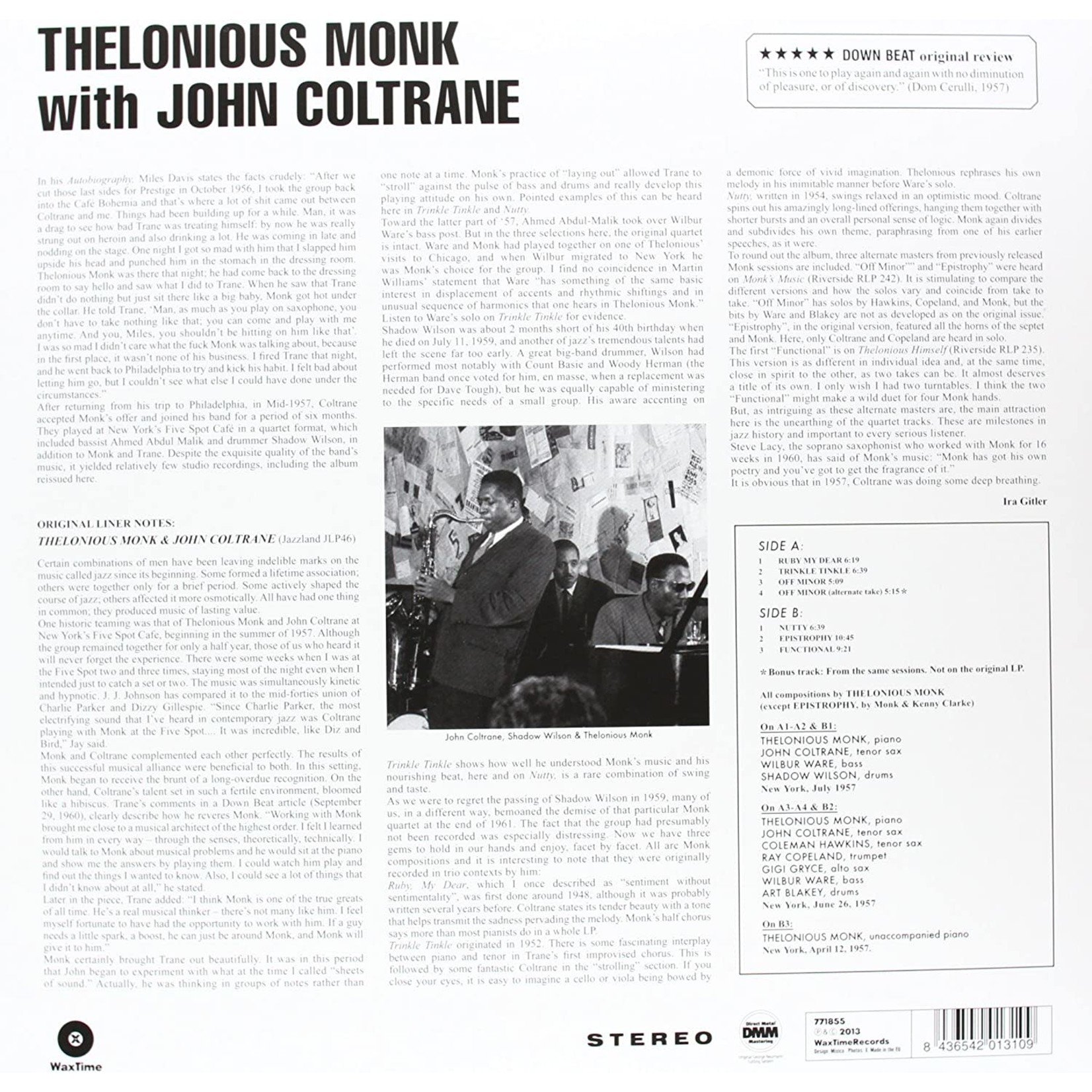 Vinyl Thelonious Monk - With John Coltrane