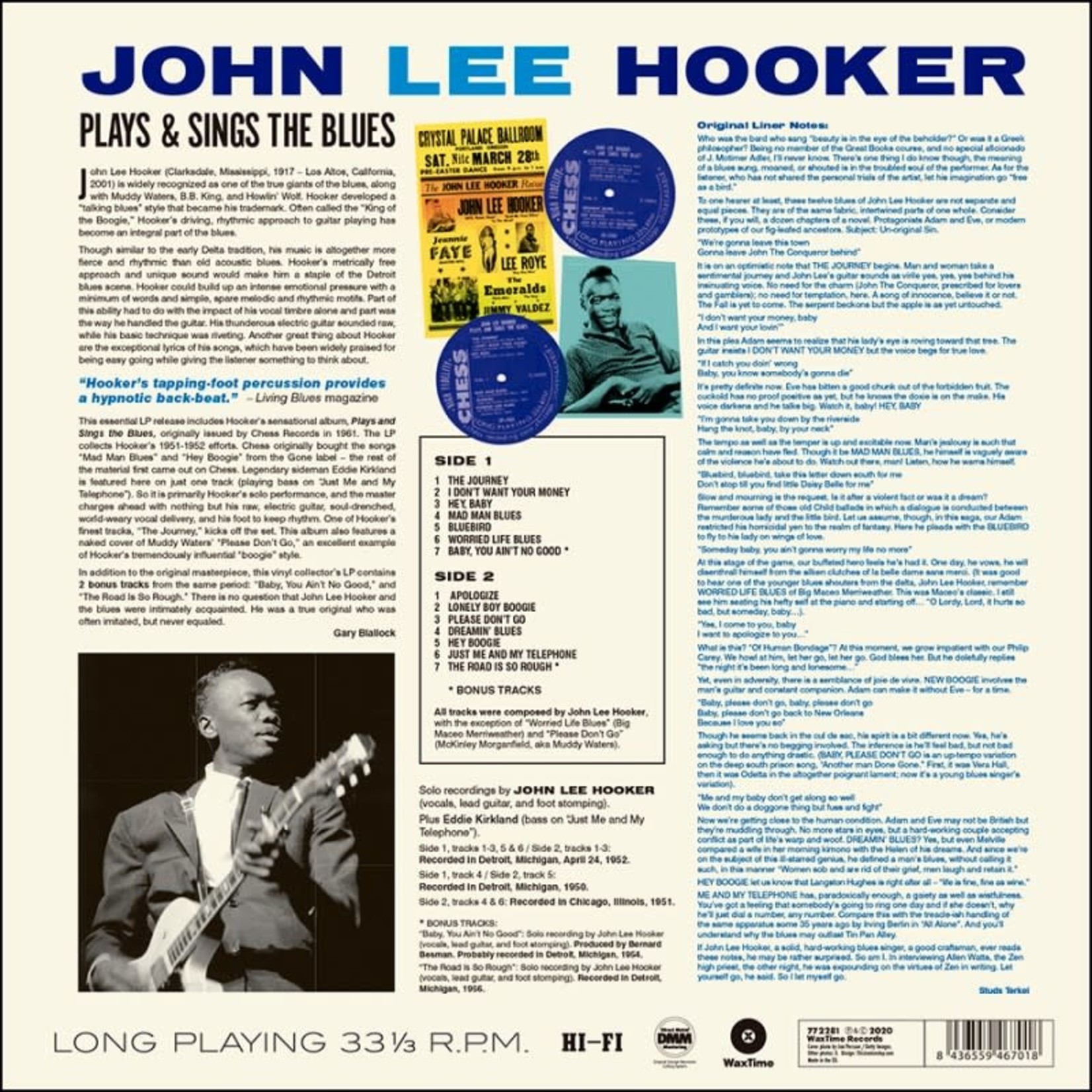 Vinyl John Lee Hooker - Plays & Sings The Blues