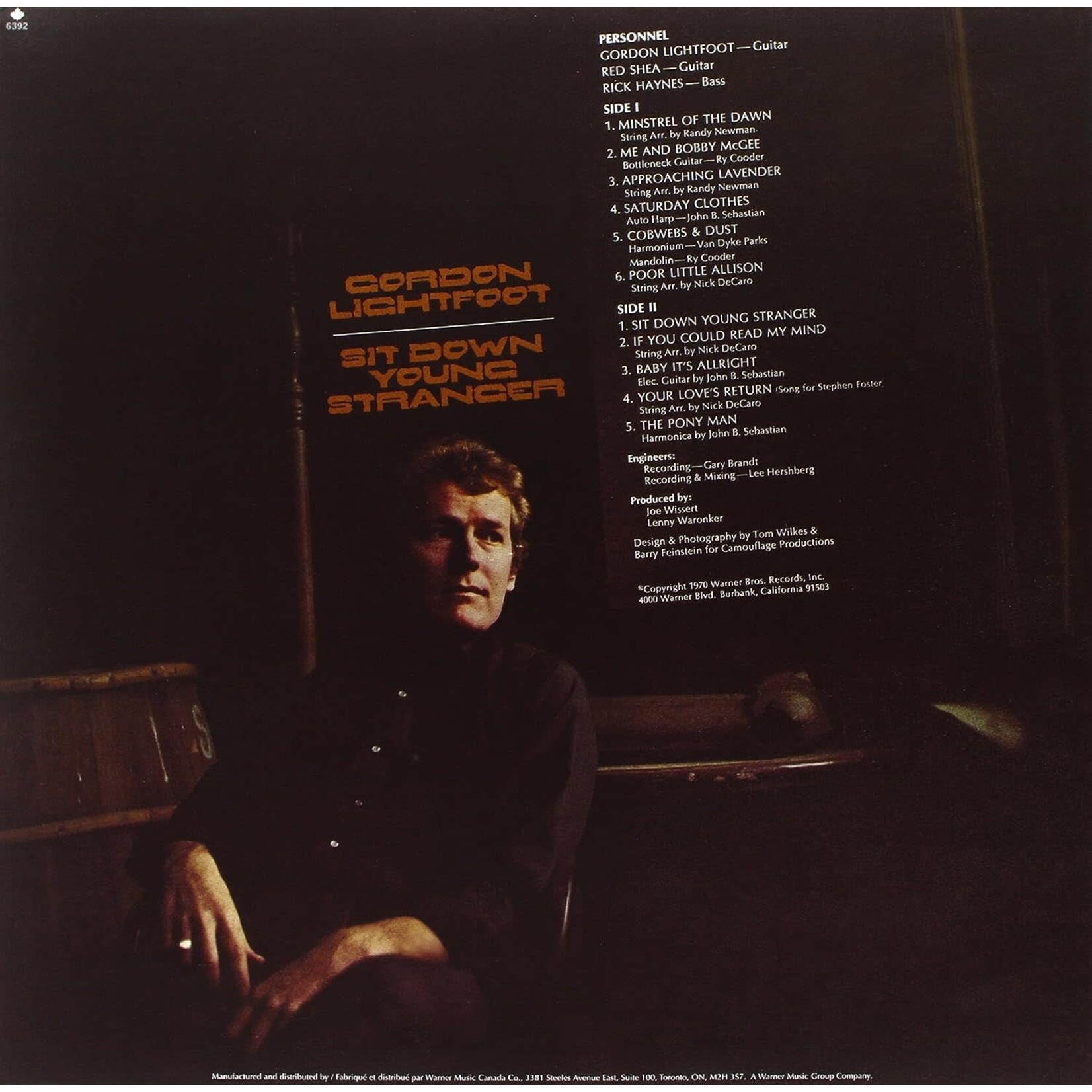 Vinyl Gordon Lightfoot - Sit Down Young Stranger