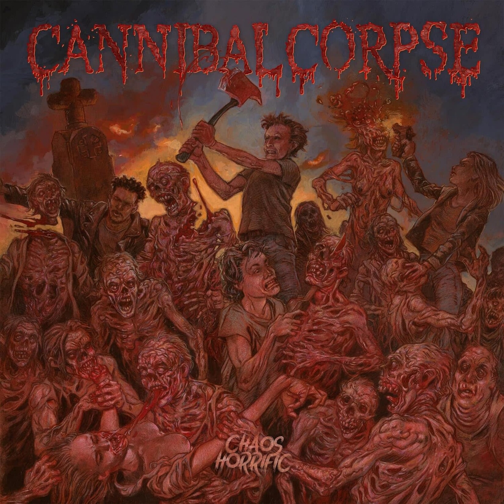 Vinyl Cannibal Corpse -  Chaos Horrific (Red and Orange Ink Spots)