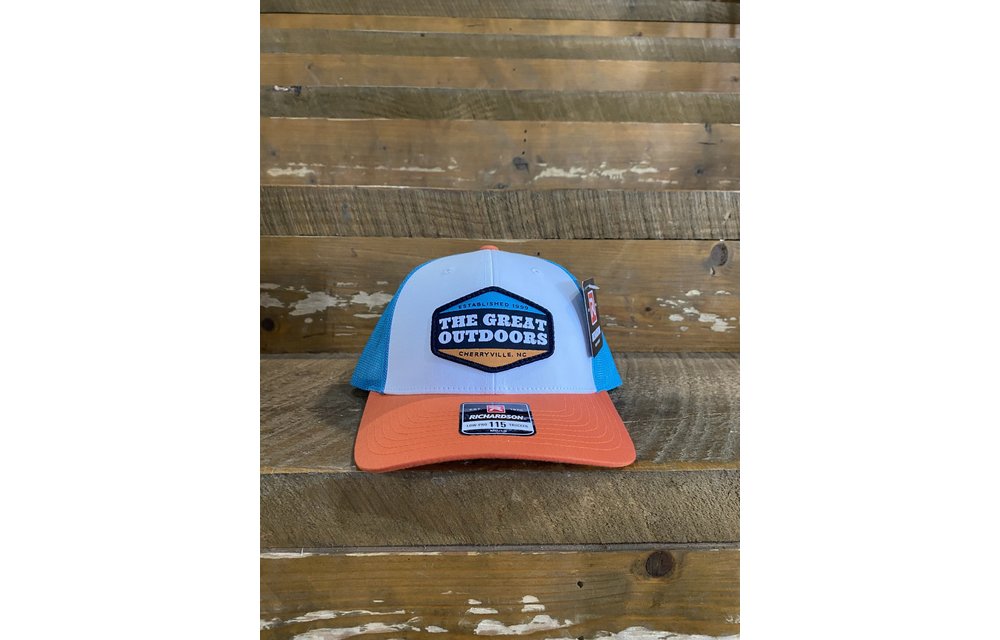 Tri White Blue Hawaiian / Pale Orange Woven Orange Blue Blk Outline 115