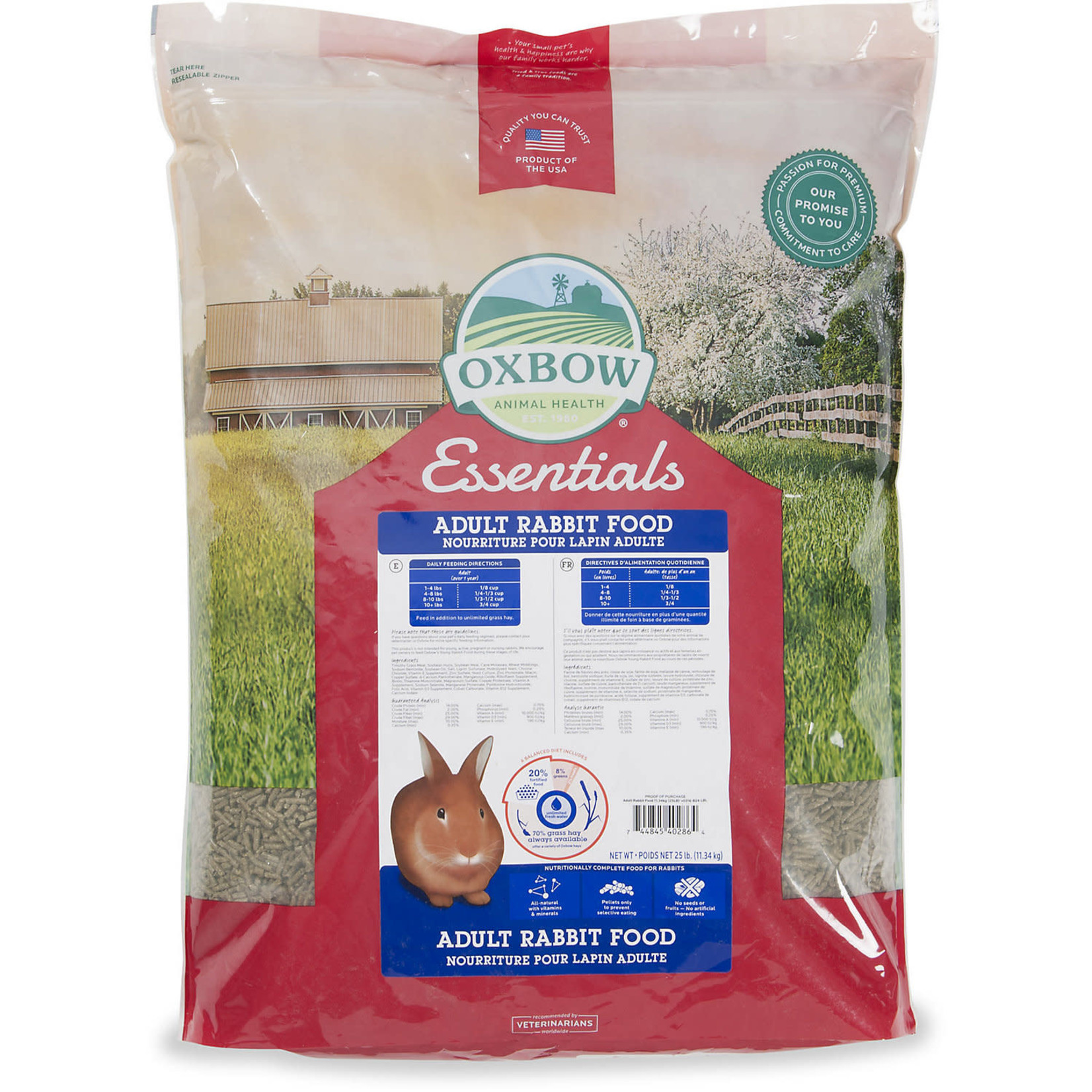 OXBOW ANIMAL HEALTH OXBOW SMALL ANIMAL ADULT RABBIT 25LB