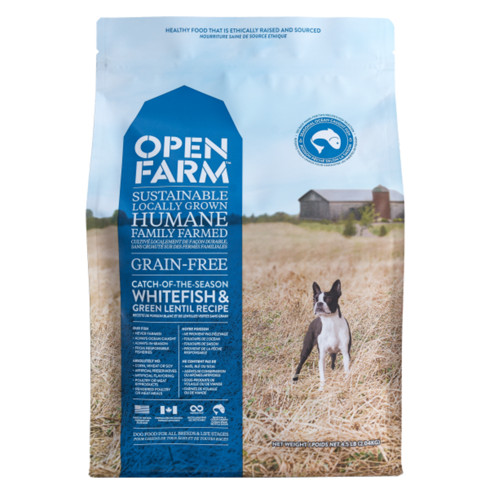 Open Farm Open Farm Dog Dry GF Whitefish & Lentil Catch of the Season 24lb