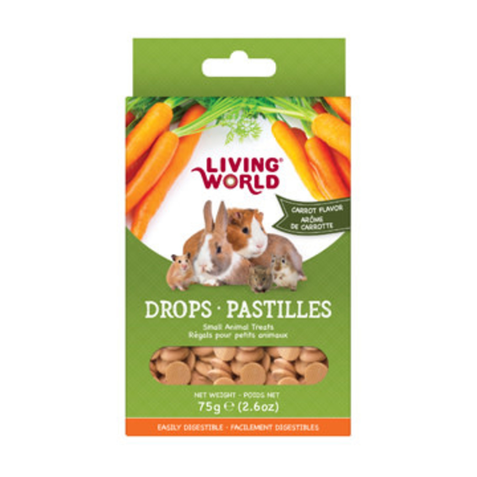 LIVING WORLD Living World Small Animal Drops - Carrot Flavour - 75 g (2.6 oz)