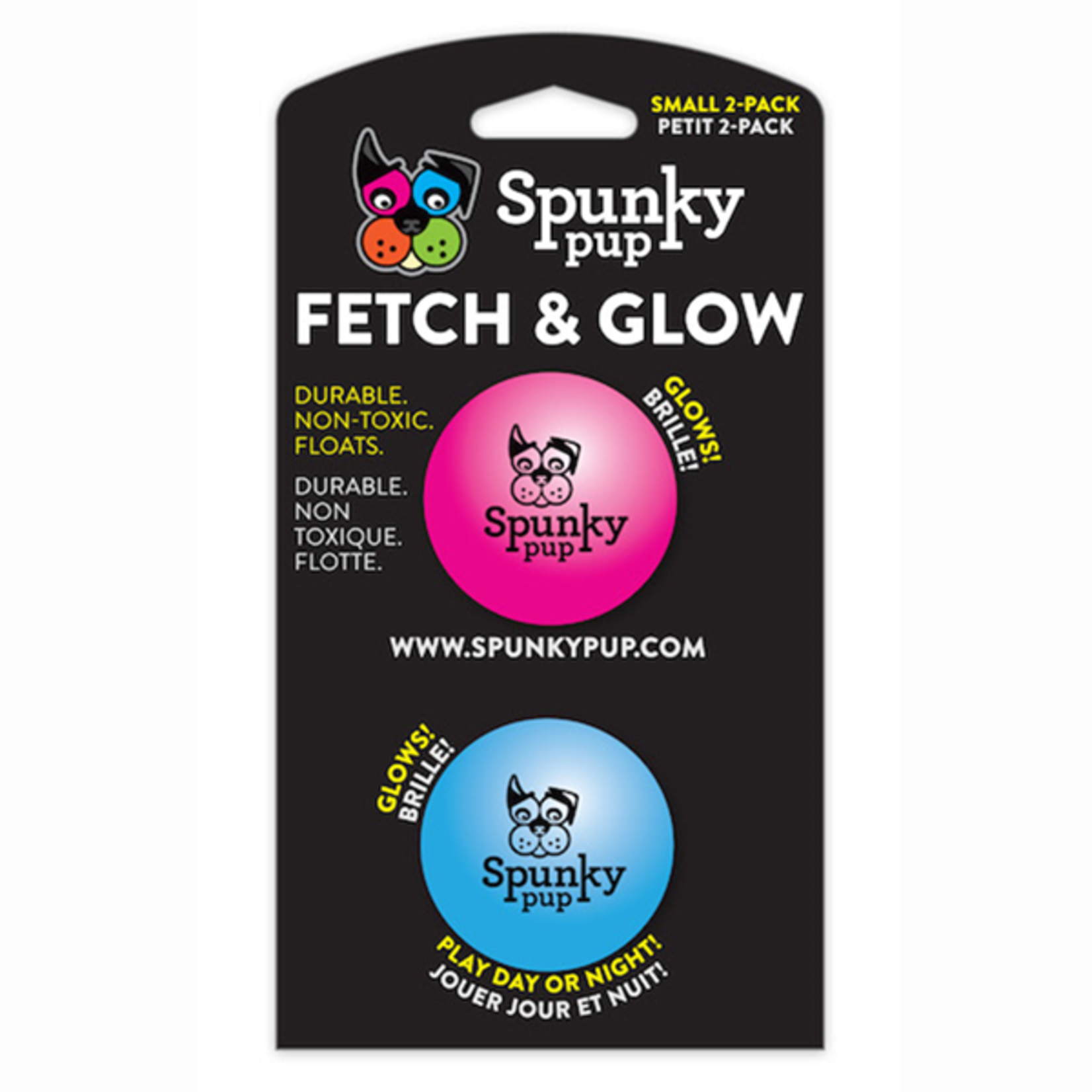 Spunky Pup Spunky Pup Fetch & Glow Ball SM 2 pk