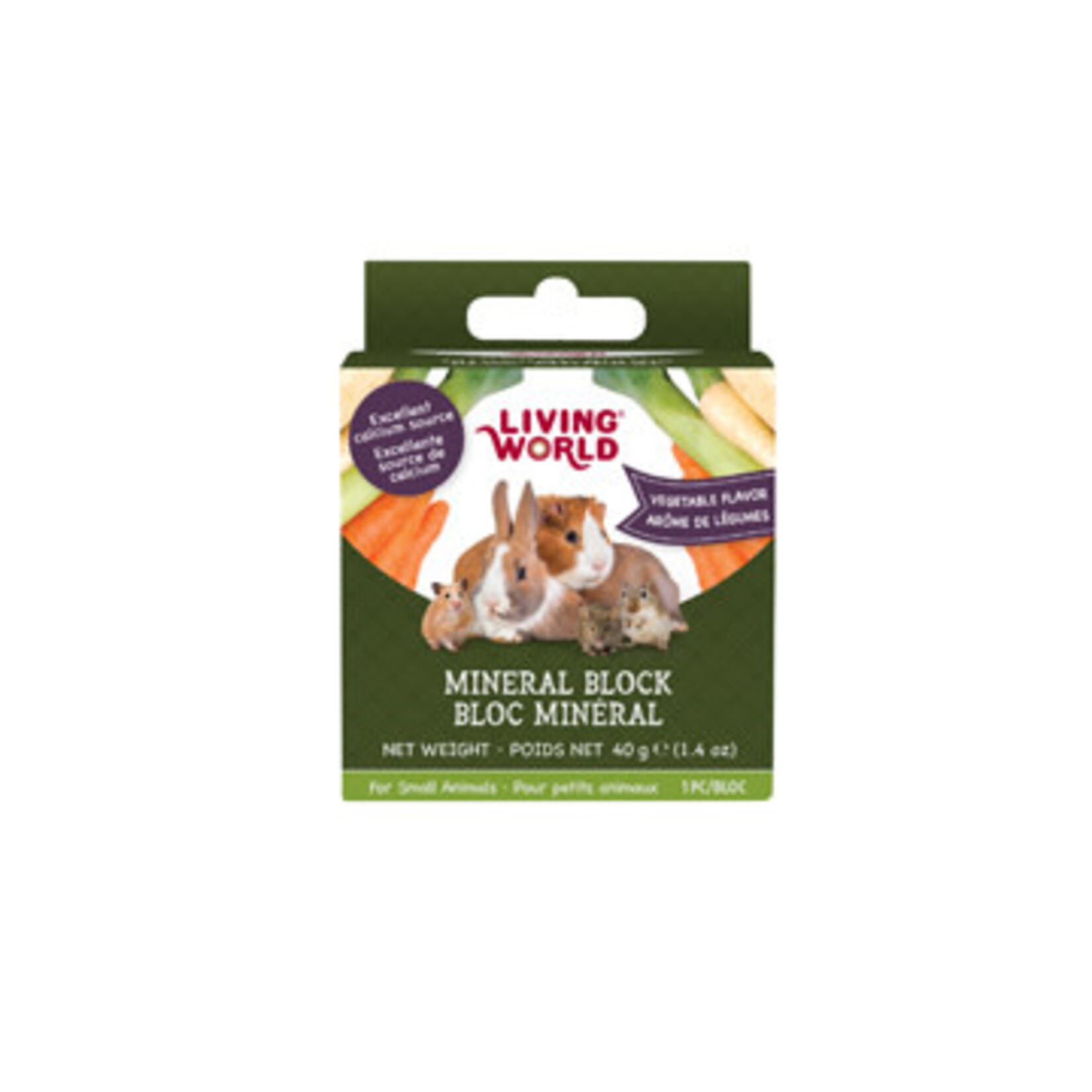 LIVING WORLD Living World Small Animal Mineral Blocks - Vegetable Flavour - Small - 40 g (1.4 oz)