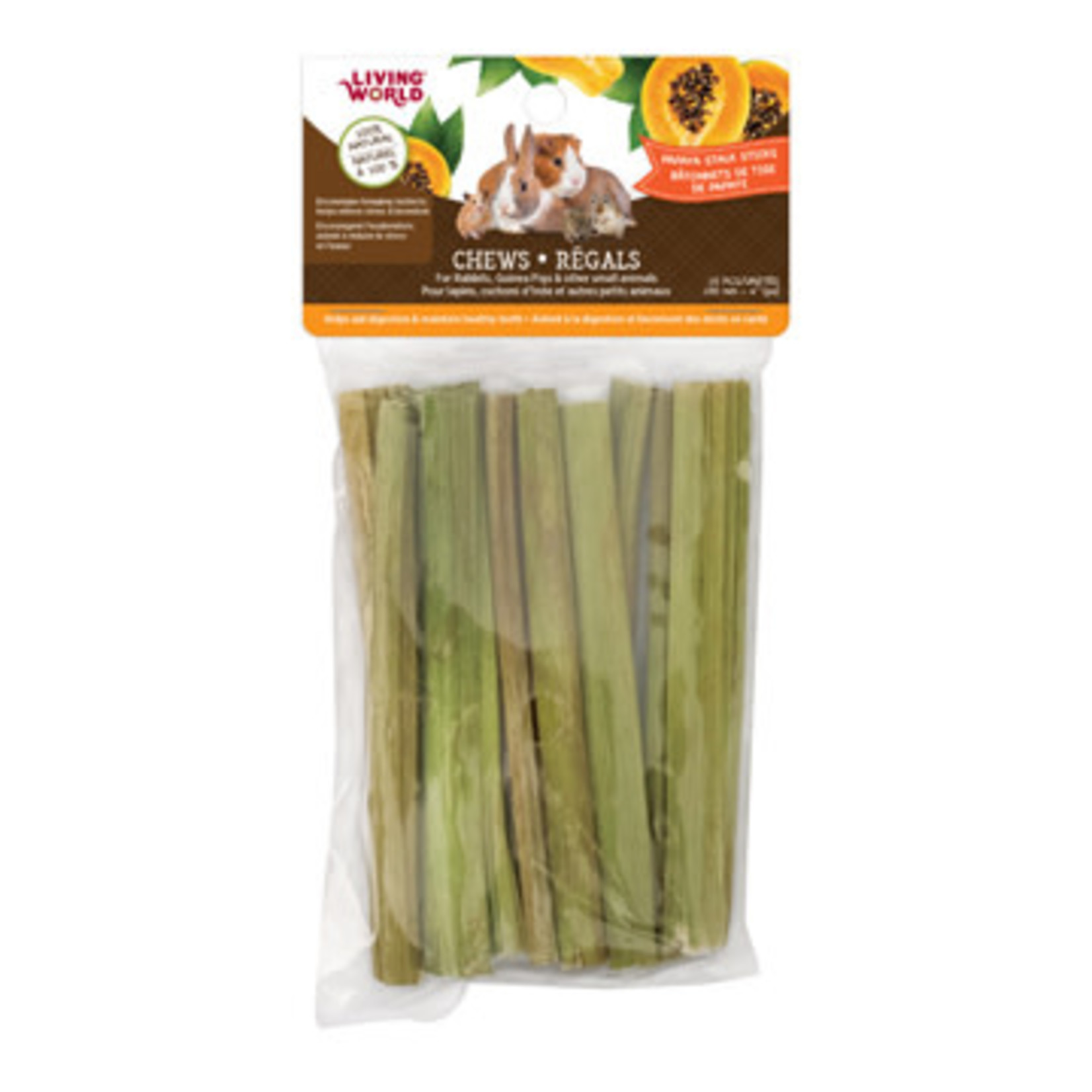 LIVING WORLD Living World Small Animal Chews - Papaya Stalk Sticks - 10 pieces