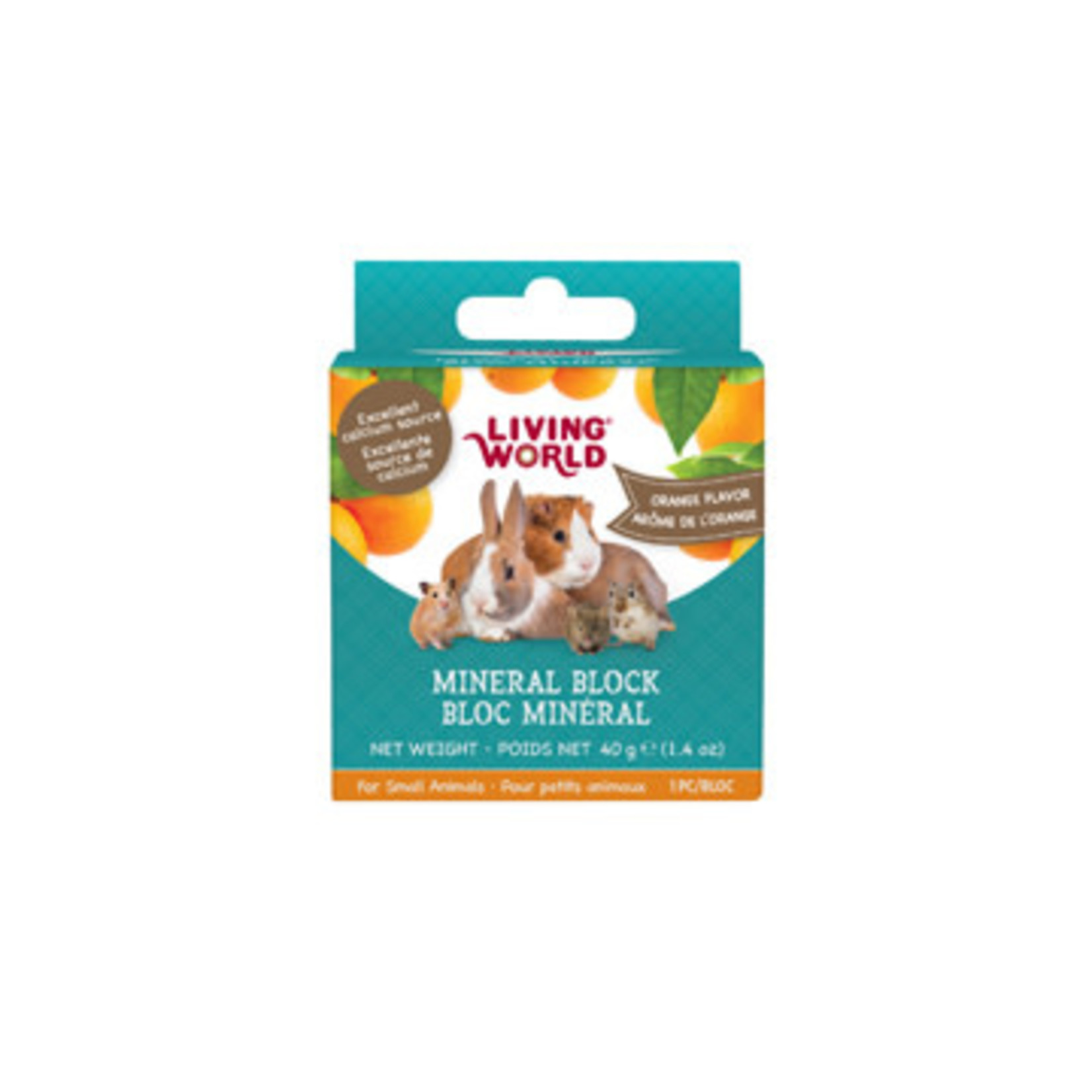 LIVING WORLD Living World Small Animal Mineral Blocks - Orange Flavour - Small - 40 g (1.4 oz)