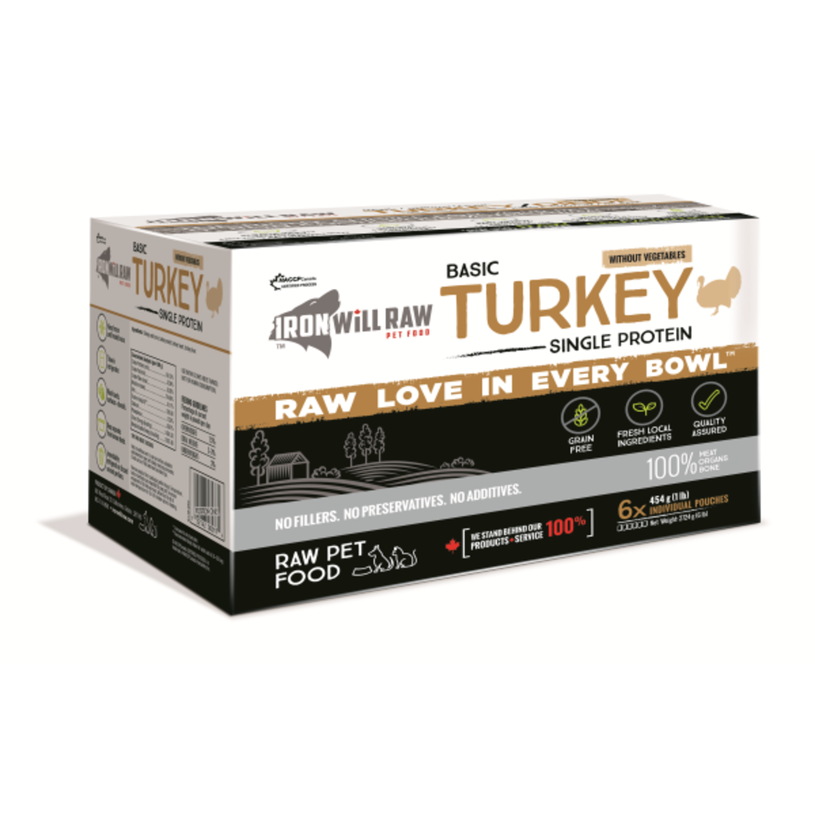 IRON WILL RAW Iron Will Raw Dog GF Basic Turkey Single Protein 6/1 lb