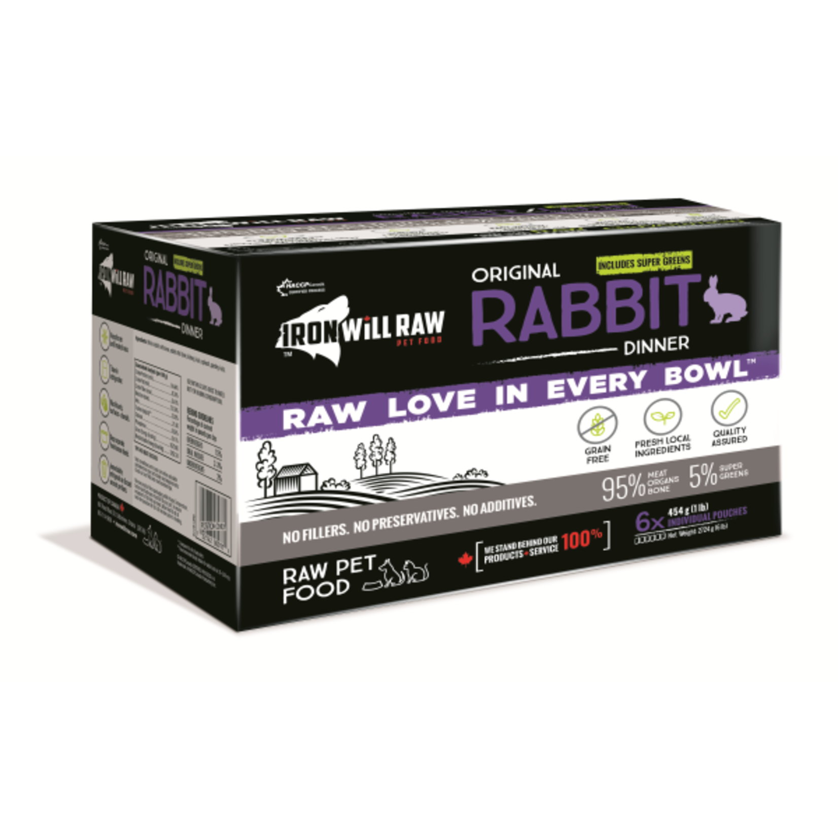 IRON WILL RAW Iron Will Raw Dog GF Original Rabbit Dinner 6/1 lb