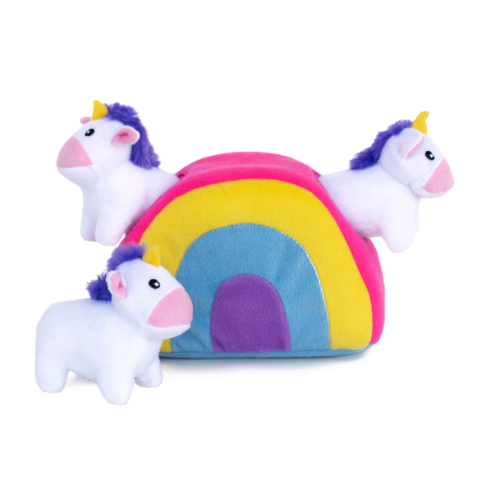 Zippy Paw ZippyPaws Burrow Squeaker Toy Unicorns in Rainbow