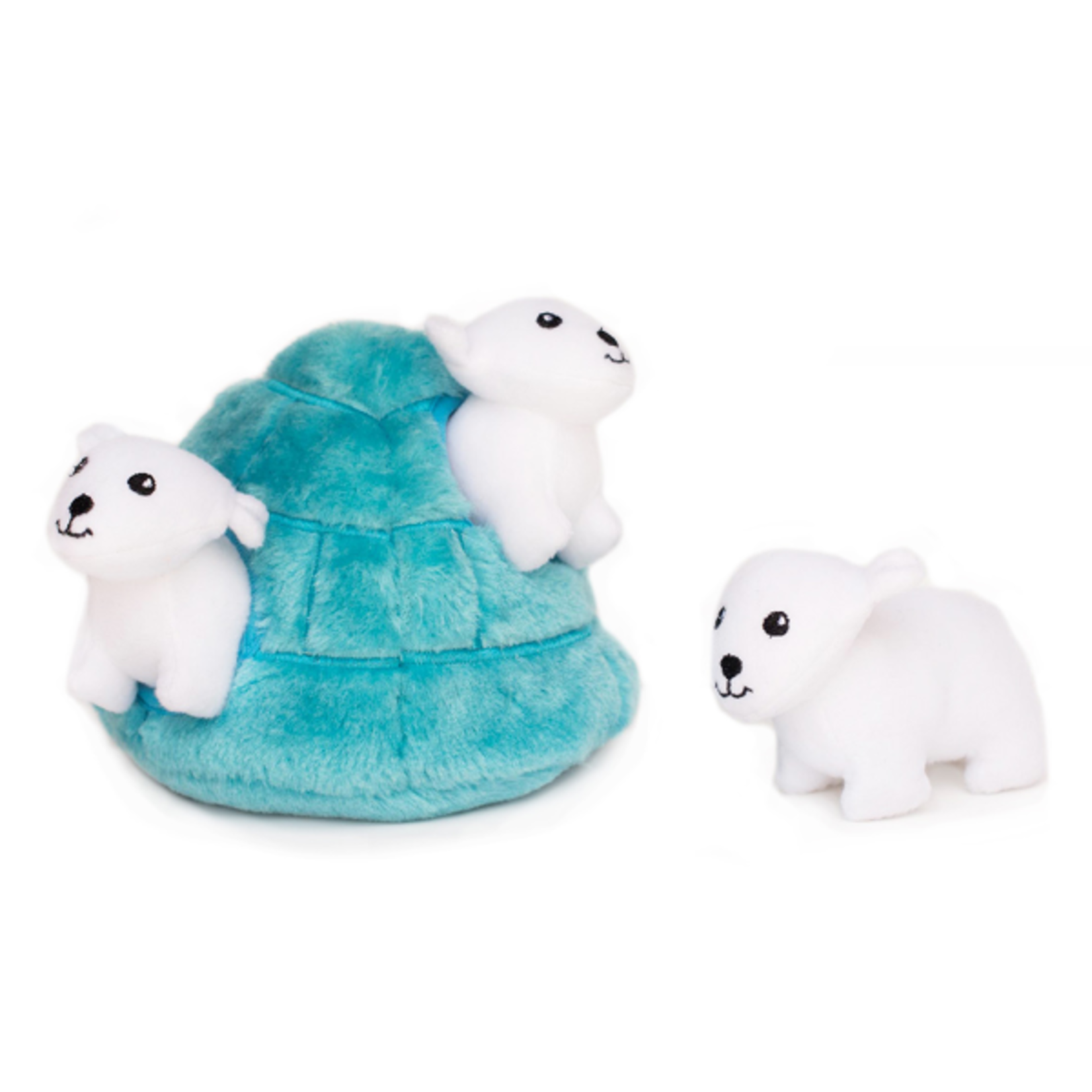 Zippy Paw ZippyPaws Burrow Squeaker Toy Polar Bear Cave