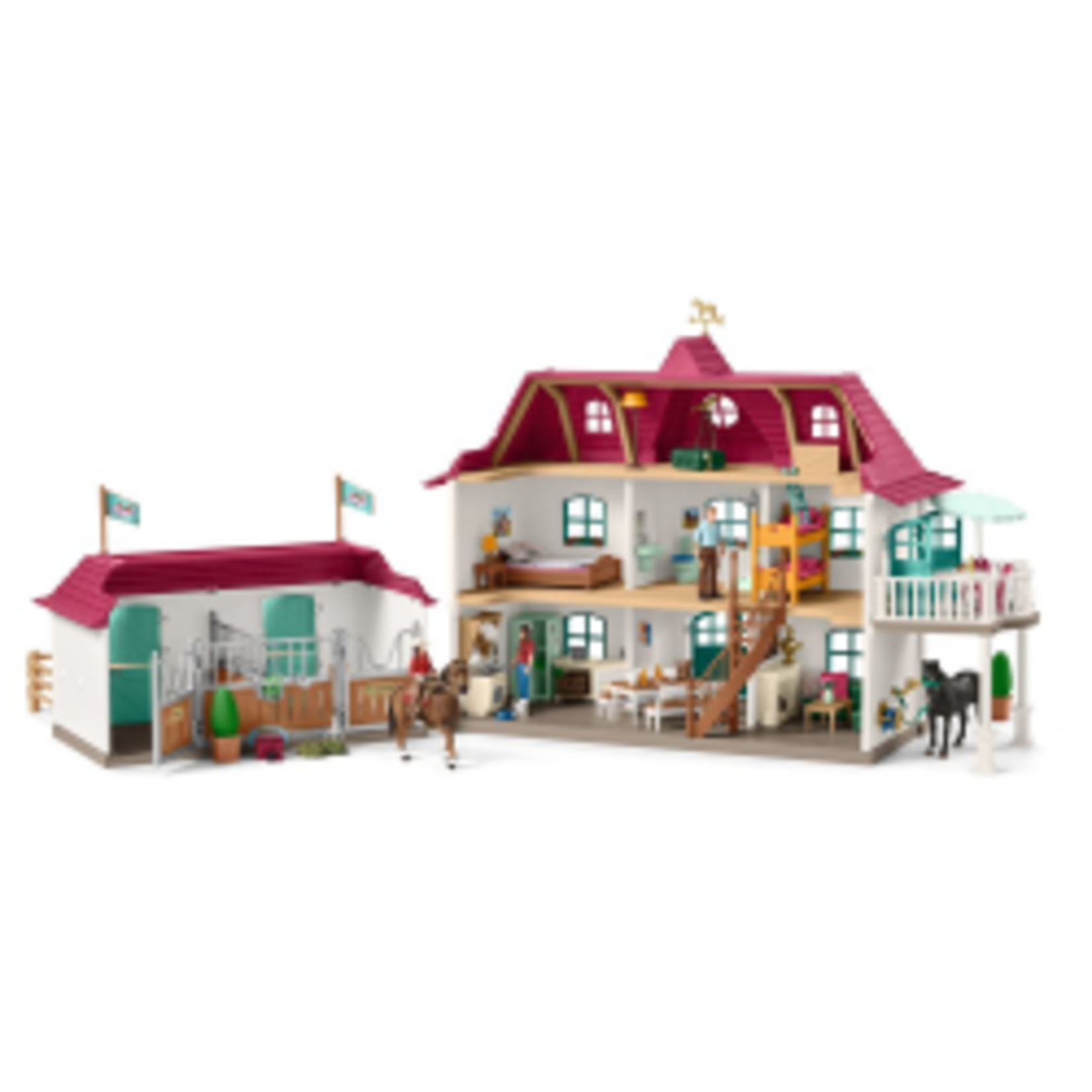 SCHLEICH SCHLEICH HORSE CLUB - LARGE HORSE STABLE WITH HOUSE & STABLE