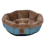 Snoozzy Snz Rustic Elegance Round Shearling Bed Teal 17x4.5"