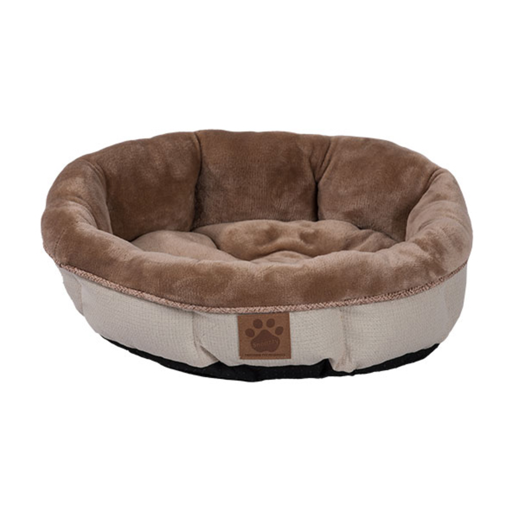 Snoozzy Snz Rustic Elegance Round Shearling Bed Buff 17x4.5"