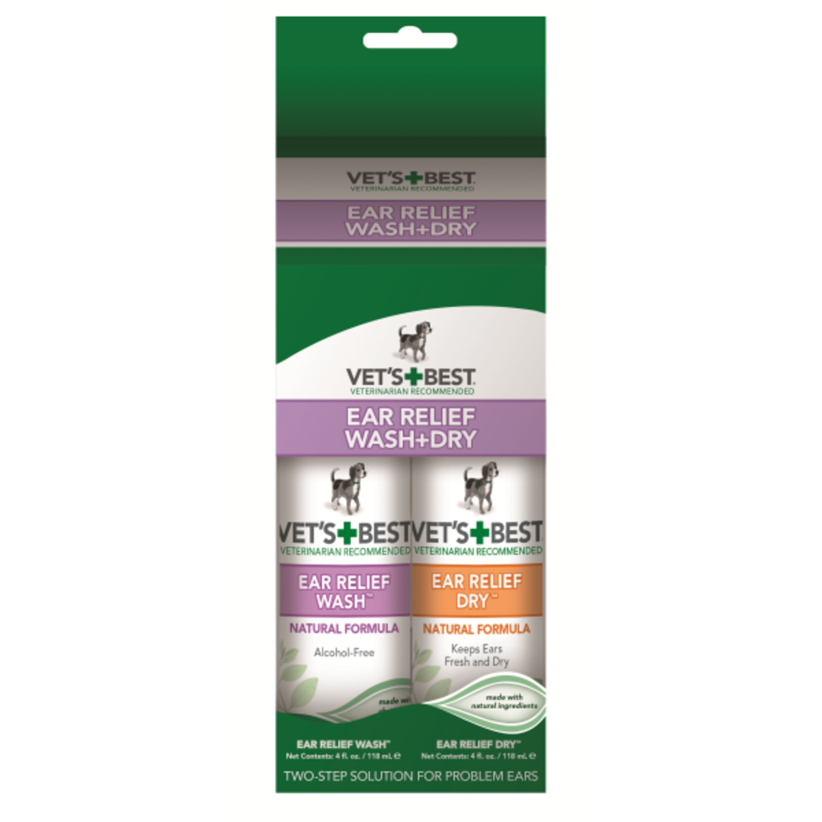 Vets Best Vet's Best Ear Relief Wash & Dry 2 pk