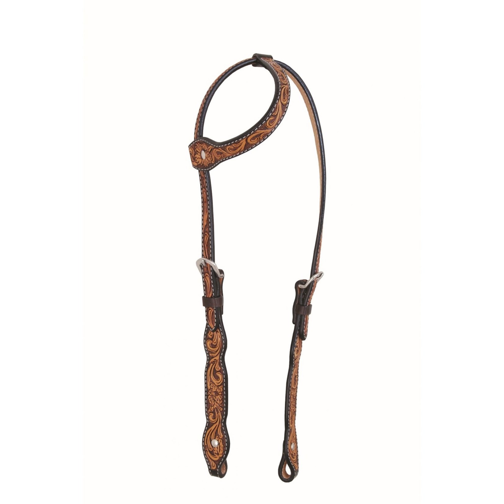 Western Rawhide By Jim Taylor Western Rawhide One Ear Headstall Scalloped Floral