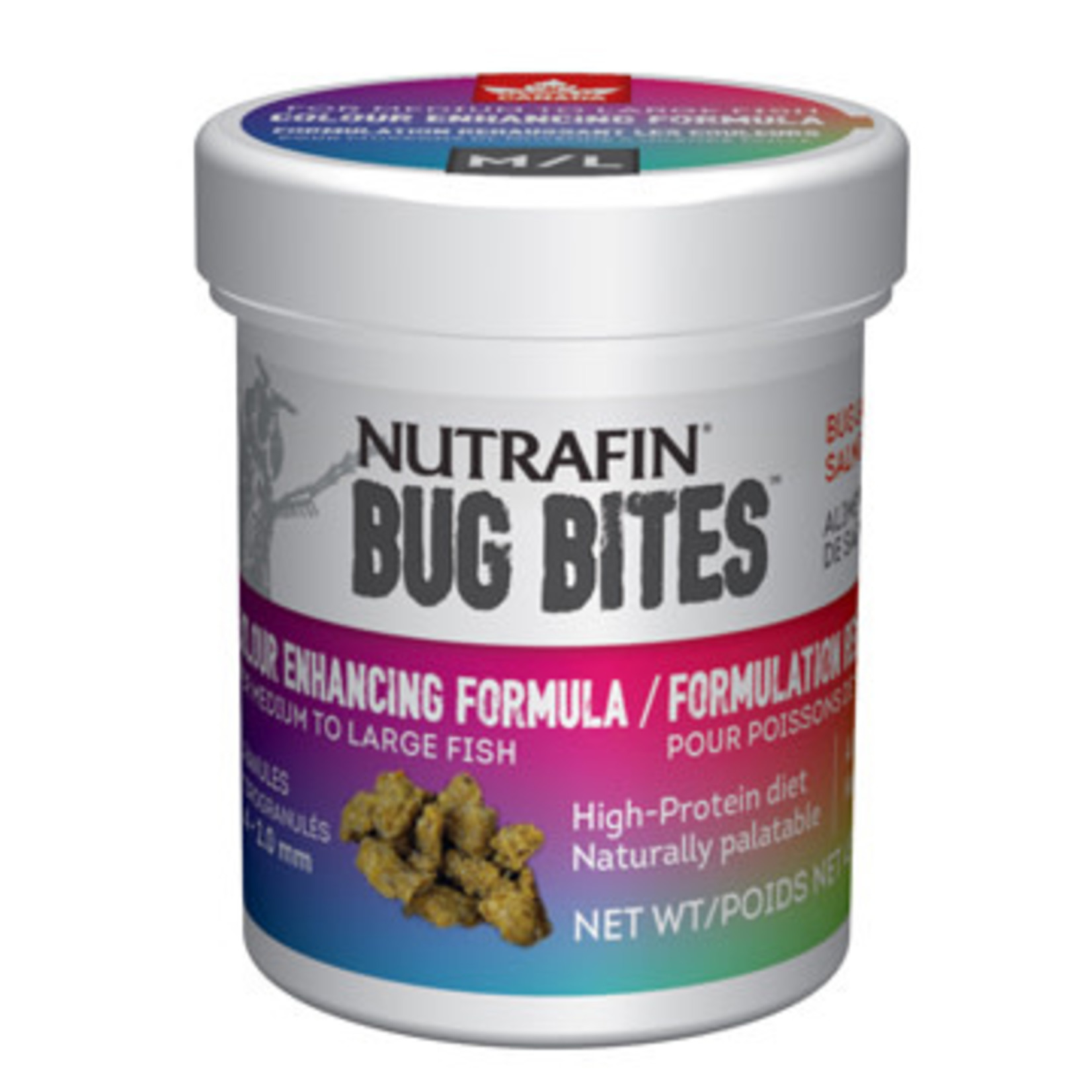 Nutrafin Nutrafin Bug Bites Colour Enhancing Formula � Medium to Large Fish � 1.4-2.0 mm granules - 45 g (1.6 oz)