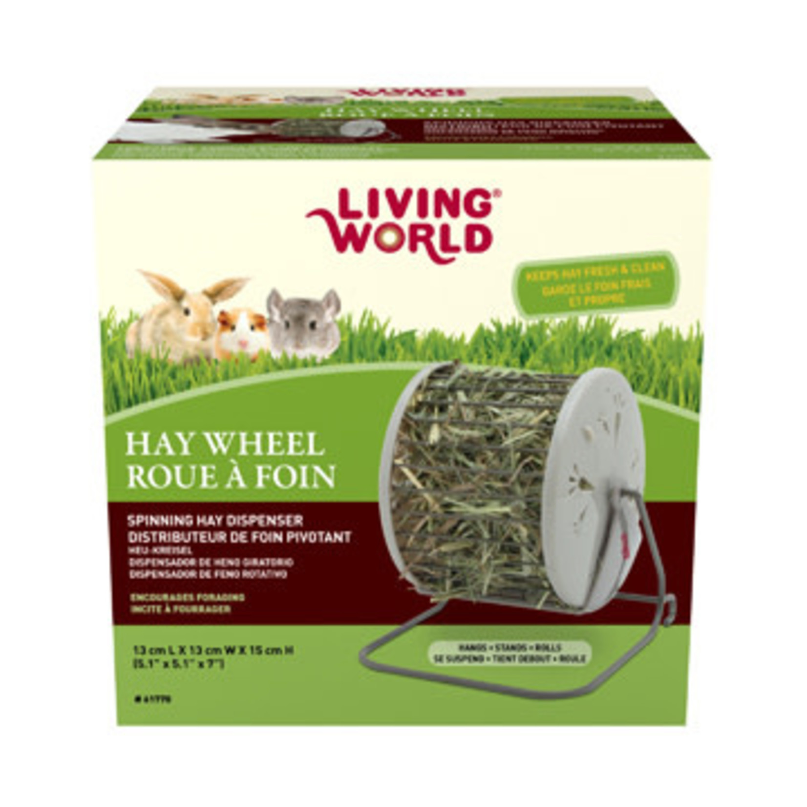 LIVING WORLD Living World Hay - Wheel - 13 cm L X 13 cm W X 15 cm H (5.1in x 5.1in x 7in)