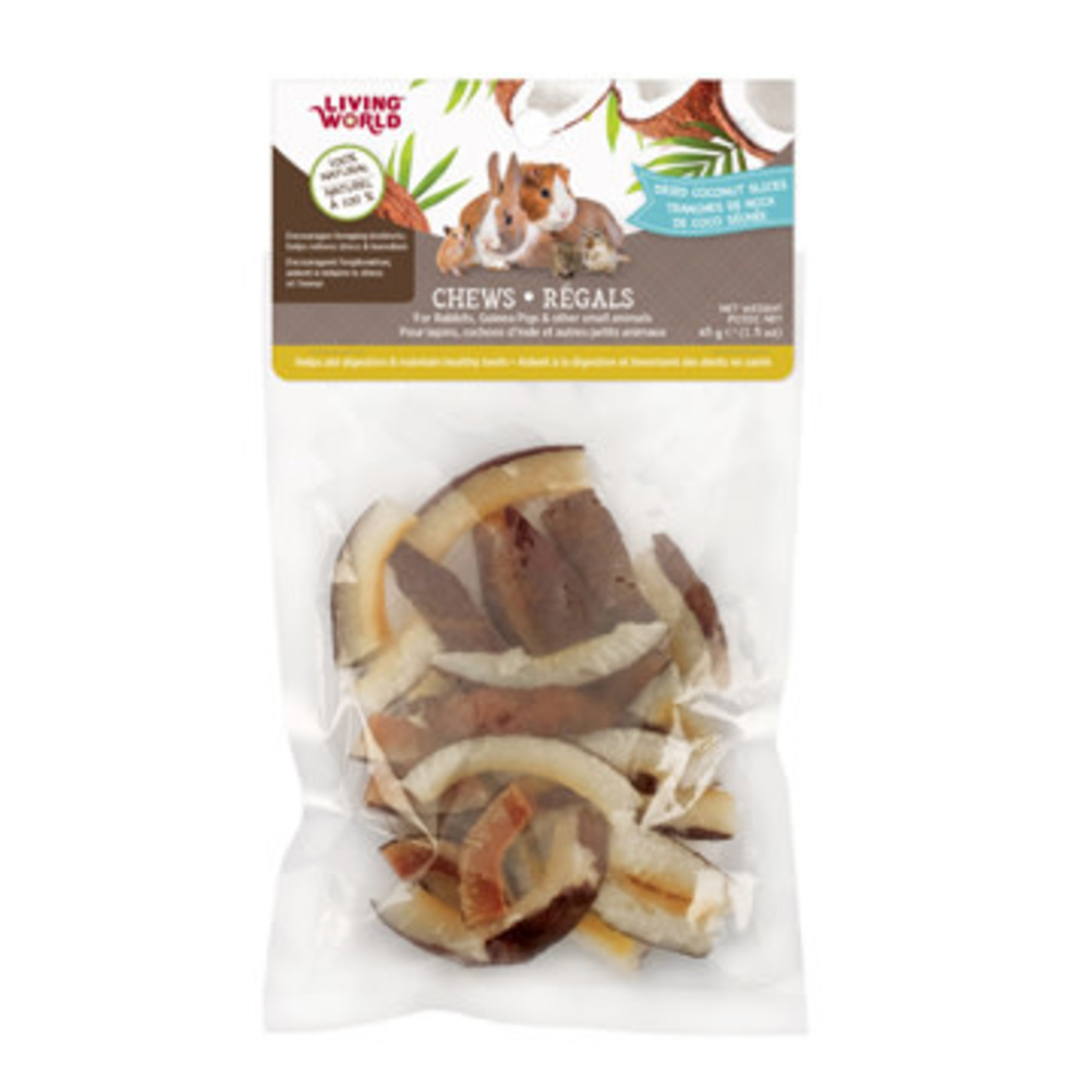 LIVING WORLD Living World Small Animal Chews - Dried Coconut Slices - 45 g (1.5 oz)